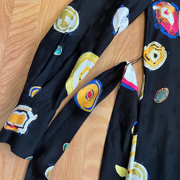 Diane Von Furstenberg Black Multicolor Patterned Dress - Picture 5 of 9